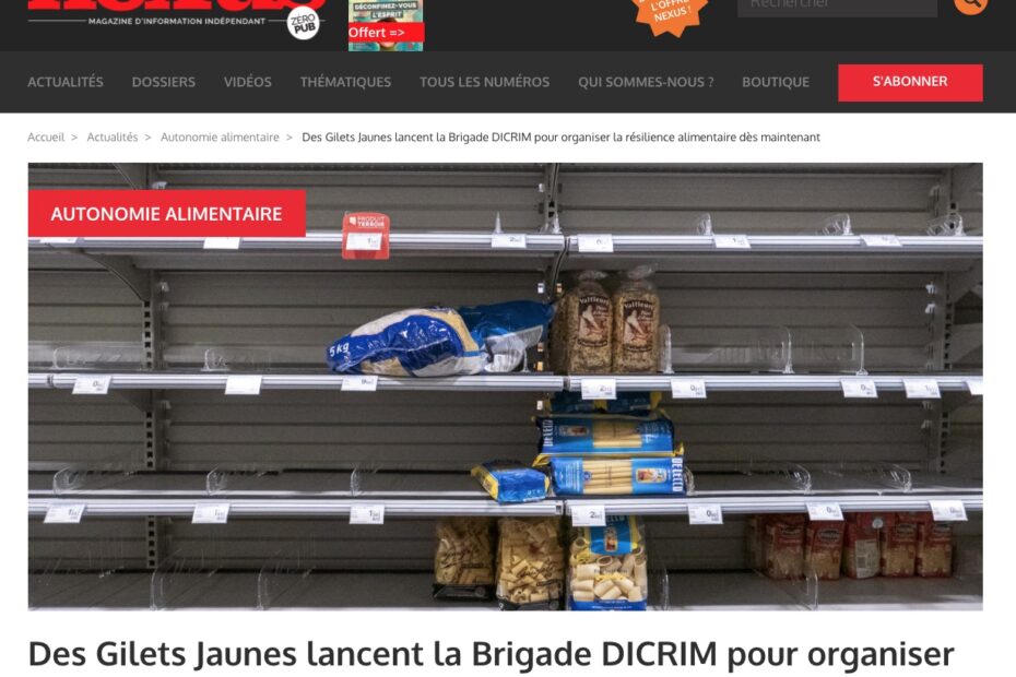 Page du magazine NEXUS sur la création de la Brigade DICRIM