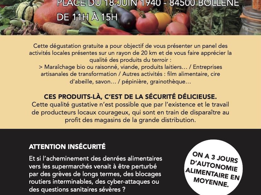 Flyer de la dégustation DICRIM mars 2021 à Bollène - page 1