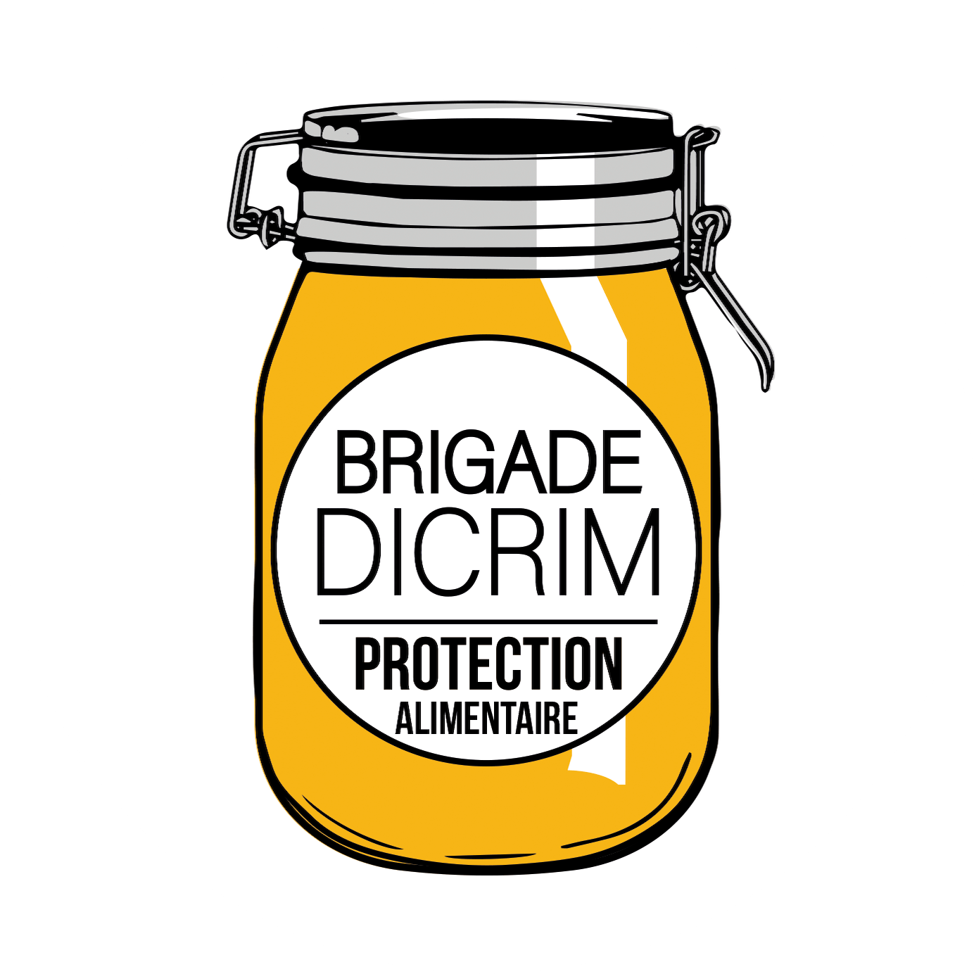 Logo bocal protection alimentaire DICRIM Fond blanc rond