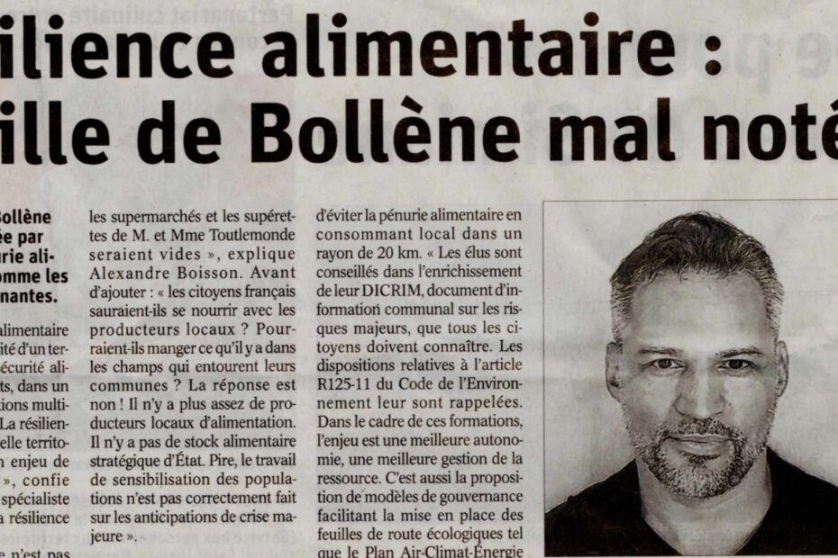 Article Le Dauphiné Libéré - Alexandre Boisson - Bollène et risque alimentaire